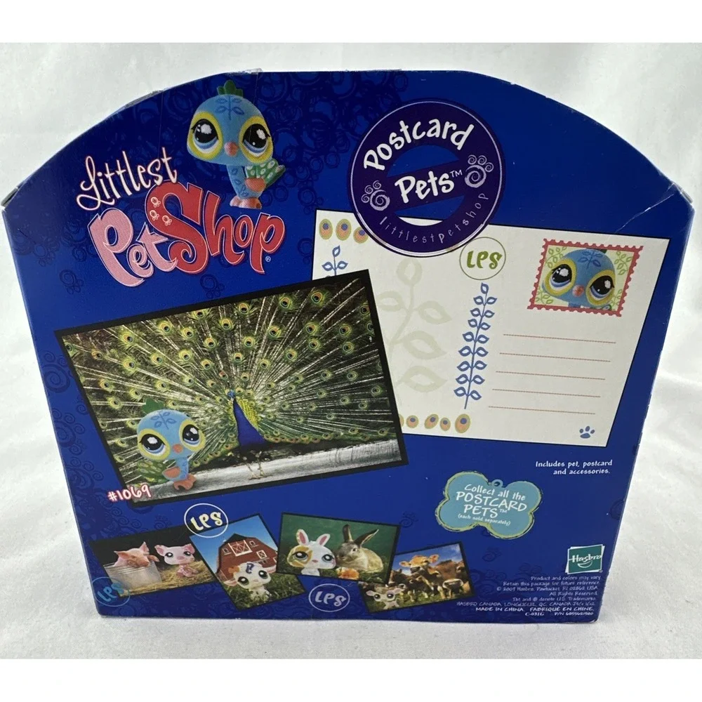 NEW LPS Littlest Pet Shop Peacock #1069‎ Postcard Pets 2009 Hasbro